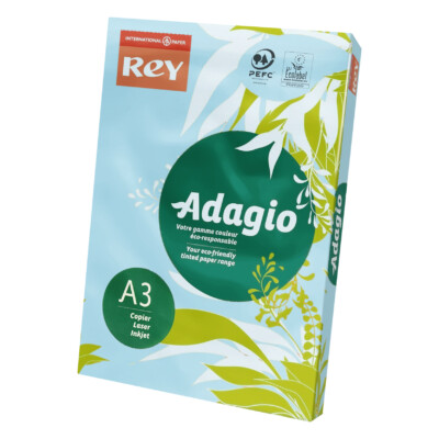 Papel Adagio de color DIN-A3 - 80 g - 500 hojas. Color Azul Celeste (Pastel)