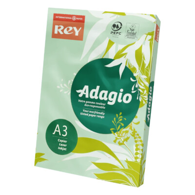 Papel Adagio de color DIN-A3 - 80 g - 500 hojas. Color Verde Esmeralda (Pastel)