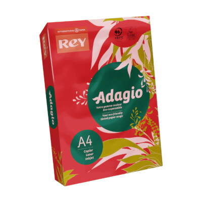 Papel Adagio de color DIN-A4 - 80 g - 500 hojas. Color Rojo (Intenso)