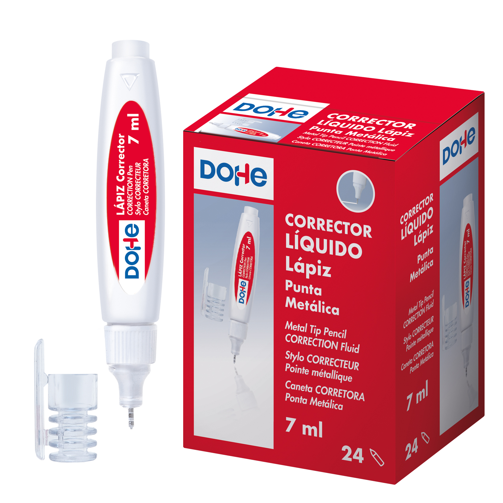 Dohe - Expositor de Corrector líquido en formato lápiz, 7 ml -24 uds.
