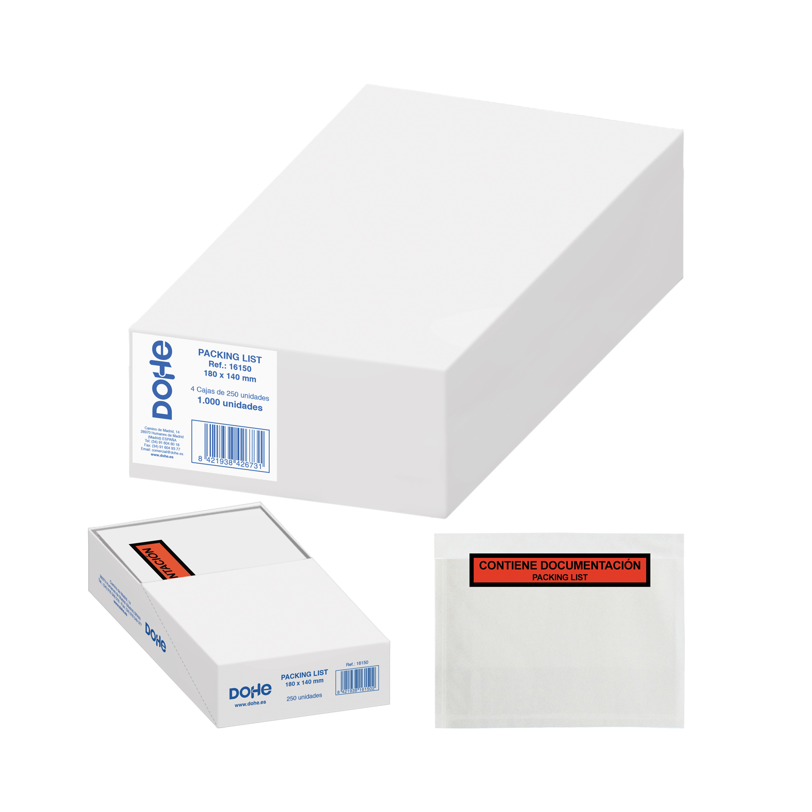 Dohe - Caja de 1.000 Uds Packing List 180x140 mm