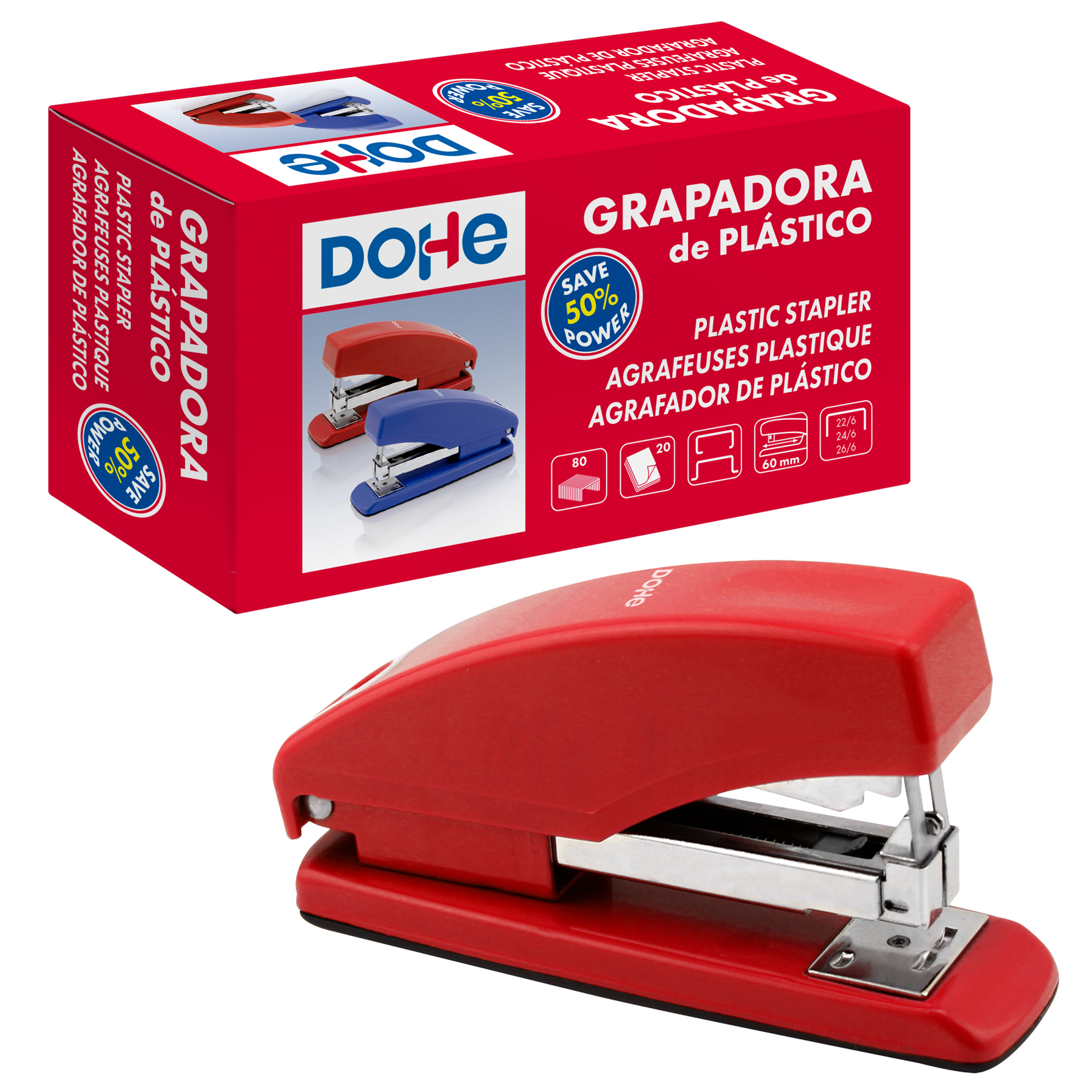 Dohe - Grapadora Save Power - Rojo