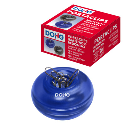 Dohe - Portaclips imantado con 20 clips - Azul