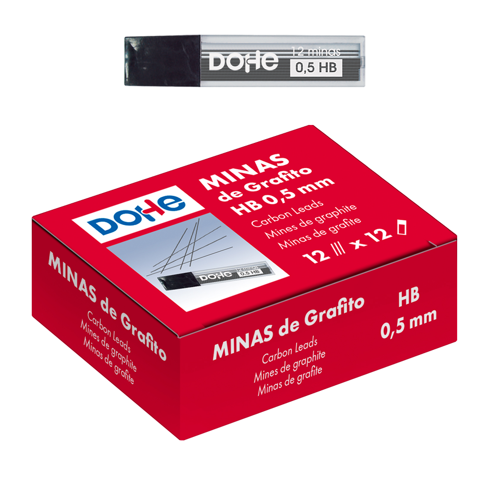 Dohe 79574 - Caja de 24 estuches de 12 minas, 0.5 mm