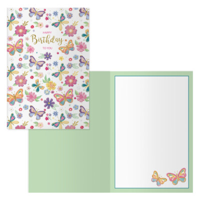 Dohe - Tarjeta de Felicitación Cumpleaños - Tamaño 11,5 x 17 cm - Modelo Mariposas