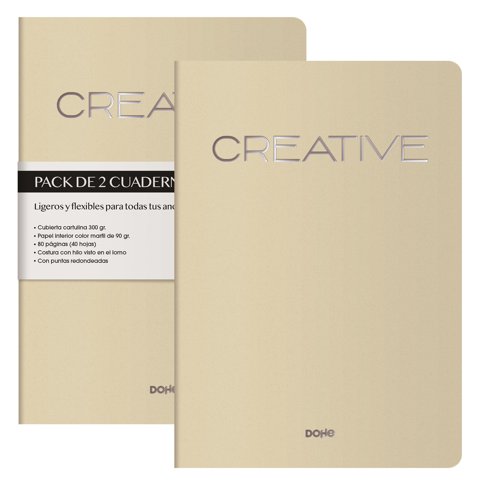 Dohe - Cuaderno Creative - Tamaño A4 - Color Beige