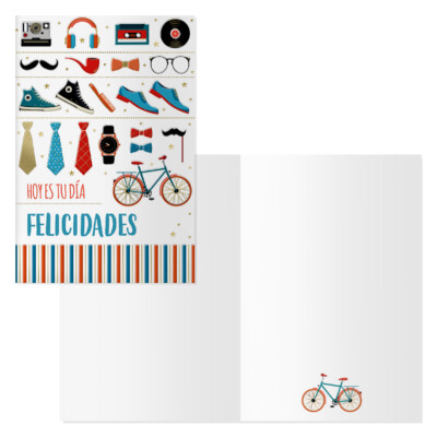 Dohe - Tarjeta de Felicitación Día del Padre - Tamaño 11,5 x 17 cm - Modelo Bici