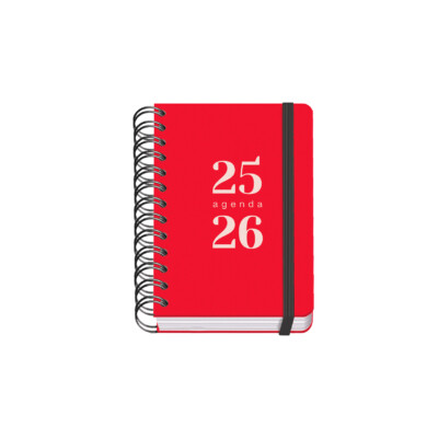 Dohe - Agenda Escolar 2025-2026 - Día Página - Tamaño A6 - Color Rojo - Grammar