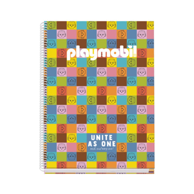 Dohe - Cuaderno A4 (Tapa forrada - interior 5 mm) - Playmobil - Unite As One