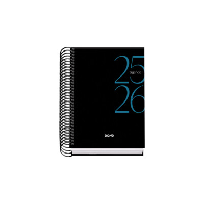Dohe - Agenda escolar 2025-2026 - Tamaño A6 - Día Página - Modelo System - Basic - Negro