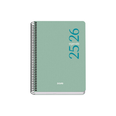Dohe - Agenda escolar 2025-2026 - Tamaño A5 - Día Página - Modelo Esencial - Basic - Verde