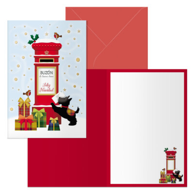 Dohe - Tarjeta de Felicitación Navidad - Tamaño 11,5 x 17 cm - Modelo Buzón