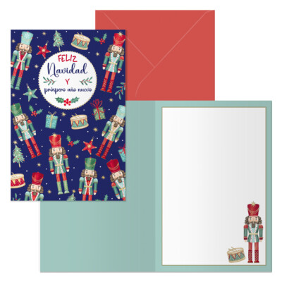 Dohe - Tarjeta de Felicitación Navidad - Tamaño 11,5 x 17 cm - Modelo Cascanueces