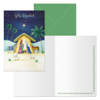 Dohe - Tarjeta de Felicitación Navidad - Tamaño 11,5 x 17 cm - Modelo Pesebre