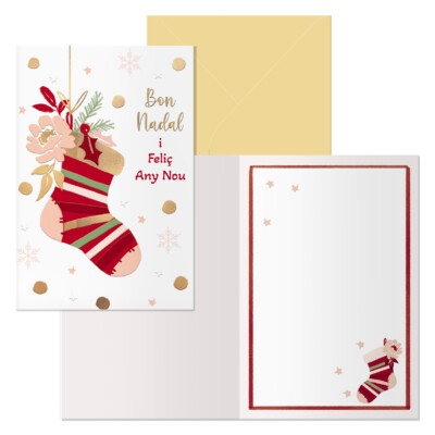 Dohe - Tarjeta de Felicitación Navidad - Tamaño 11,5 x 17 cm - Modelo Nadal - Catalán
