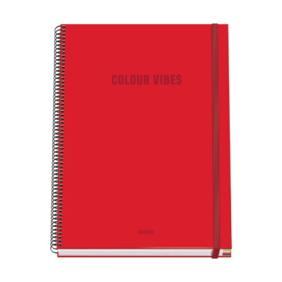 Dohe - Cuaderno A4 Espiral Tapa Dura - Color Rojo - Colección Colour Vibes