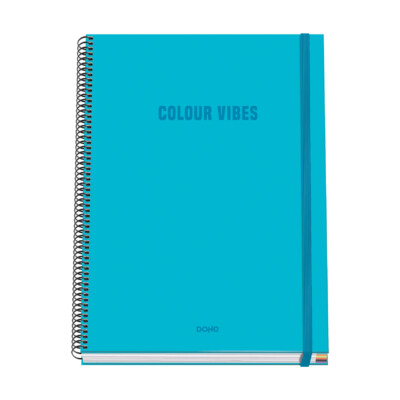 Dohe - Cuaderno A4 Espiral Tapa Dura - Color Cyan - Colección Colour Vibes