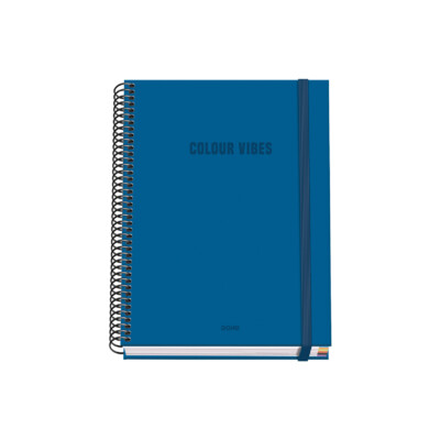 Dohe - Cuaderno A5 Espiral Tapa Dura - Color Azul - Colección Colour Vibes