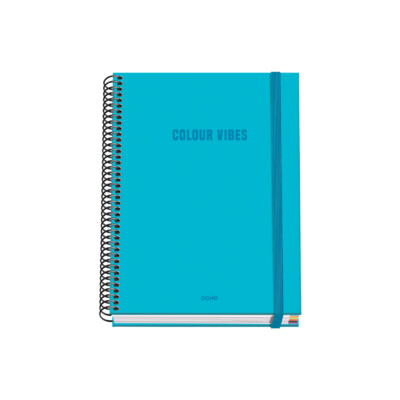 Dohe - Cuaderno A5 Espiral Tapa Dura - Color Cyan - Colección Colour Vibes