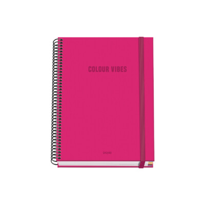 Dohe - Cuaderno A5 Espiral Tapa Dura - Color Rosa - Colección Colour Vibes