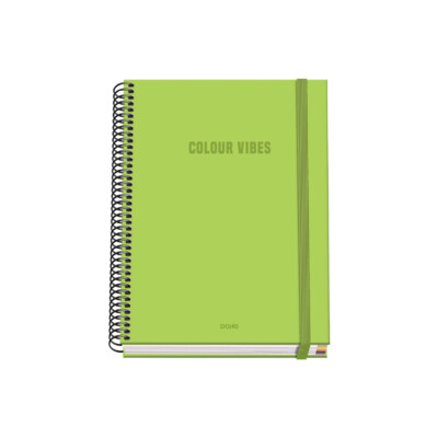Dohe - Cuaderno A5 Espiral Tapa Dura - Color Lima - Colección Colour Vibes