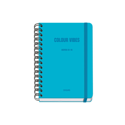 Dohe - Agenda Académica 2025-2026 - Semana Vista - Tamaño A5 - Color Cyan - Colección Colour Vibes