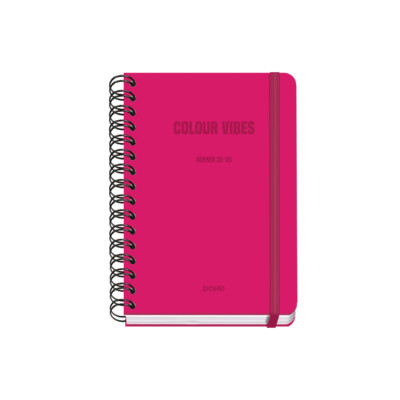 Dohe - Agenda Académica 2025-2026 - Semana Vista - Tamaño A5 - Color Rosa - Colección Colour Vibes