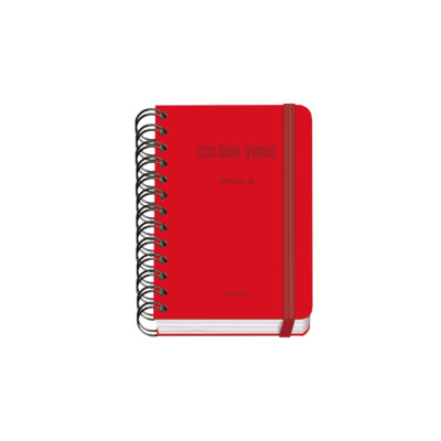 Dohe - Agenda Académica 2025-2026 - Semana Vista - Tamaño A6 - Color Rojo - Colección Colour Vibes