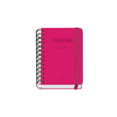 Dohe - Agenda Académica 2025-2026 - Semana Vista - Tamaño A6 - Color Rosa - Colección Colour Vibes