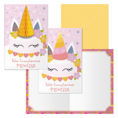 Dohe - Tarjeta de Felicitación Guirnalda - Tamaño 11,5 x 17 cm - Modelo Unicornio