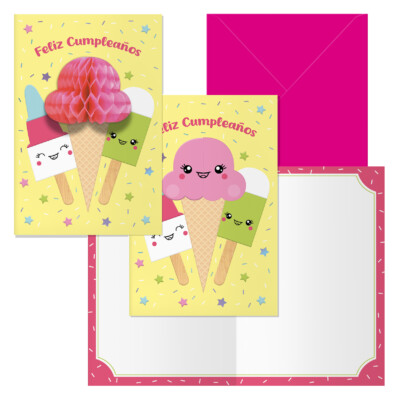 Dohe - Tarjeta de Felicitación Guirnalda - Tamaño 11,5 x 17 cm - Modelo Helados