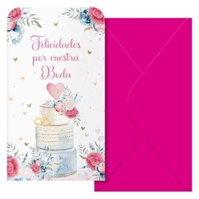 Dohe - Billetero Felicitación - Tamaño 9 x 16 cm. - Pack de 6 unidades - Modelo Pastel