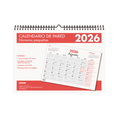 Dohe - Calendario pared - A4 - Números pequeños