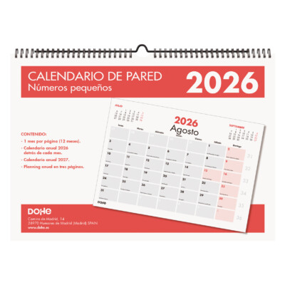 Dohe - Calendario pared - A3 - Números pequeños