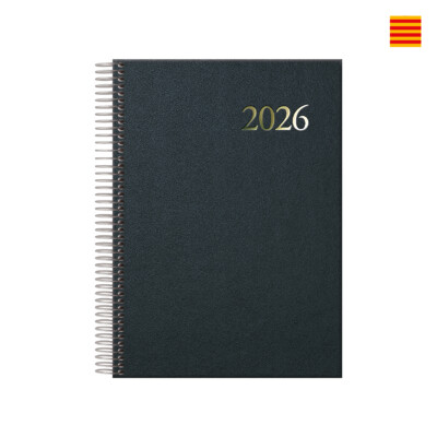 Dohe - Agenda Segovia Espiral - Día página - 14 x 20 cm. - Color Negro - Catalán