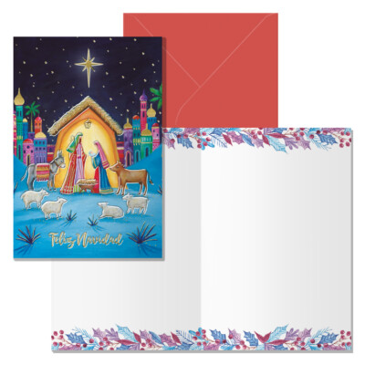 Dohe - Tarjeta de Felicitación Navidad - Tamaño 11,5 x 17 cm - Modelo Portal de Belén