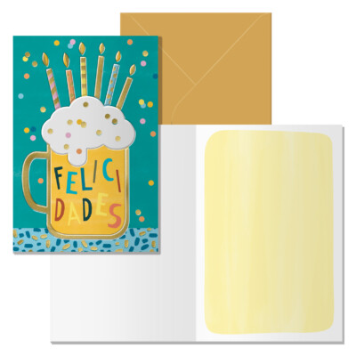 Dohe - Tarjeta de Felicitación Cumpleaños - Tamaño 11,5 x 17 cm - Modelo Beer