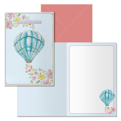 Dohe - Tarjeta de Felicitación Cumpleaños - Tamaño 11,5 x 17 cm - Modelo Globo