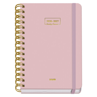 Dohe - Agenda Escolar 2026-2027 - Día Página - Tamaño A5 - Color Rosa - Premium