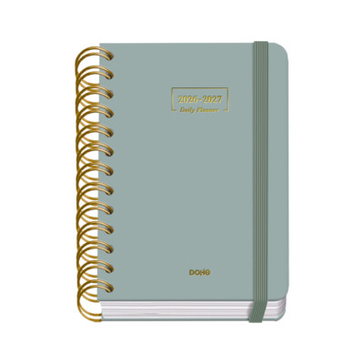 Dohe - Agenda Escolar 2026-2027 - Día Página - Tamaño A6 - Color Verde - Premium