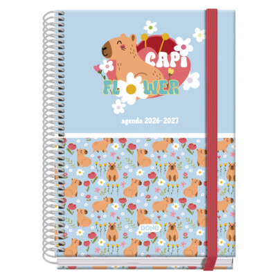 Dohe - Agenda Escolar 2026-2027 - Semana Vista - Tamaño A5 - Modelo Capi Flower - Prime