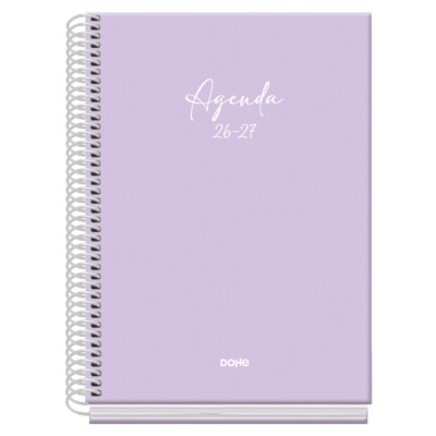 Dohe - Agenda escolar 2026-2027 - Tamaño A5 - Día Página - Serenity - Color Morado - Basic