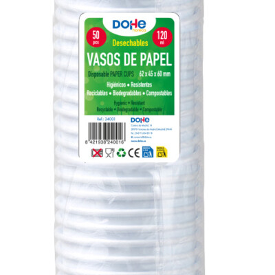 Dohe - Vasos papel - 50 pcs - 120 ml