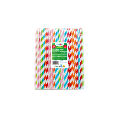 Dohe - Pajitas de papel de colores - 100 pcs