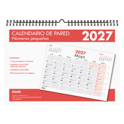 Dohe - Calendario pared - A4 - Números pequeños