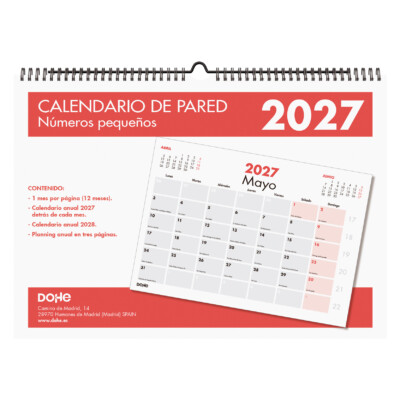 Dohe - Calendario pared - A3 - Números pequeños