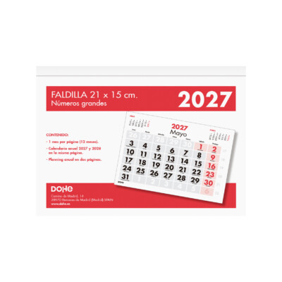 Dohe - Calendario sobremesa / Faldilla - 21 x 15 cm. - Números grandes