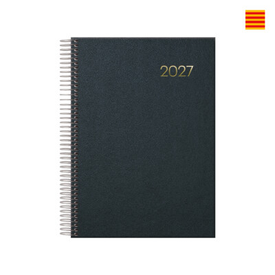Dohe - Agenda Segovia Espiral - Día página - 14 x 20 cm. - Color Negro - Catalán