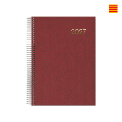 Dohe - Agenda Segovia Espiral - Día página - 14 x 20 cm. - Color Burdeos - Catalán
