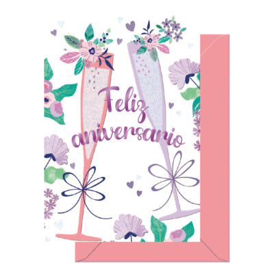 Dohe - Tarjeta de Felicitación Aniversario - Tamaño 11,5 x 17 cm - Modelo Cheers